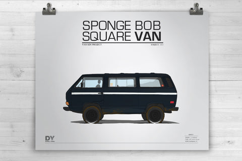 Sponge Bob Square Van 16X20 Art Print