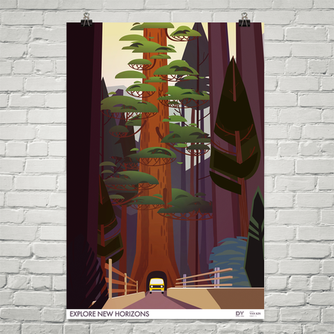Van in the trees 24" X 36" Art Print